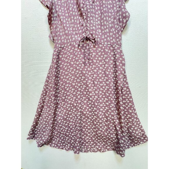 Monteau Los Angeles Womens Floral Cinched Front Sundress Sze M Mauve Floral Boho - Picture 6 of 13